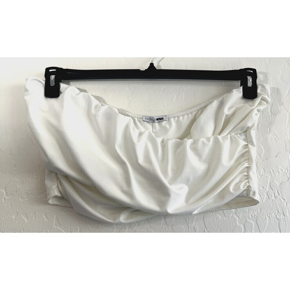 Fashion Nova We're Meant To Be White Tube Top Size 2X Minimal Sexy Casual